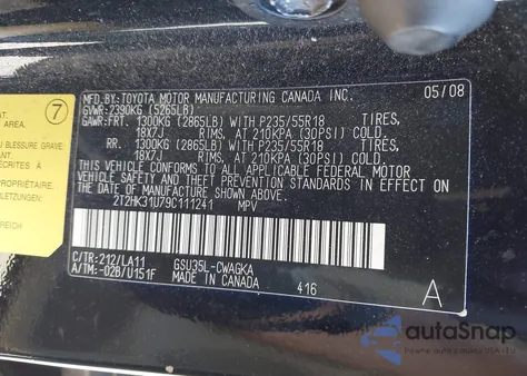 2009 Lexus Rx 350 from USA, damaged, VIN 2T2HK31U79C111241